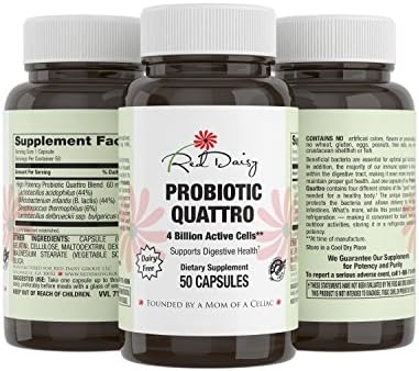 Red Daisy's #1 Recommended Probiotic Supplement - Gluten Free and 100% Celiac Safe - Full Satisfaction Guaranteed - 50 Easy to Take Capsules - Promote Healthy Digestion and Boost Immunity!