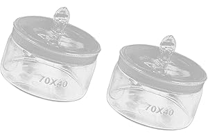 2Pcs Scientific Flat Form Weighing Jars 70x40mm for Accuracy Measurement and Watchmaking Maintenance Low Profile Design Labor