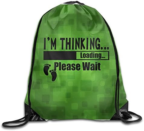 ZARRHOUSE Sack Bag I'm Thinking Loadinh Fashion Beam Mouth Backpack Men's Women's Print Shoulder Drawstring Bag Backpack String Bags School Rucksack Gym Handbag 16.9"x14.2"