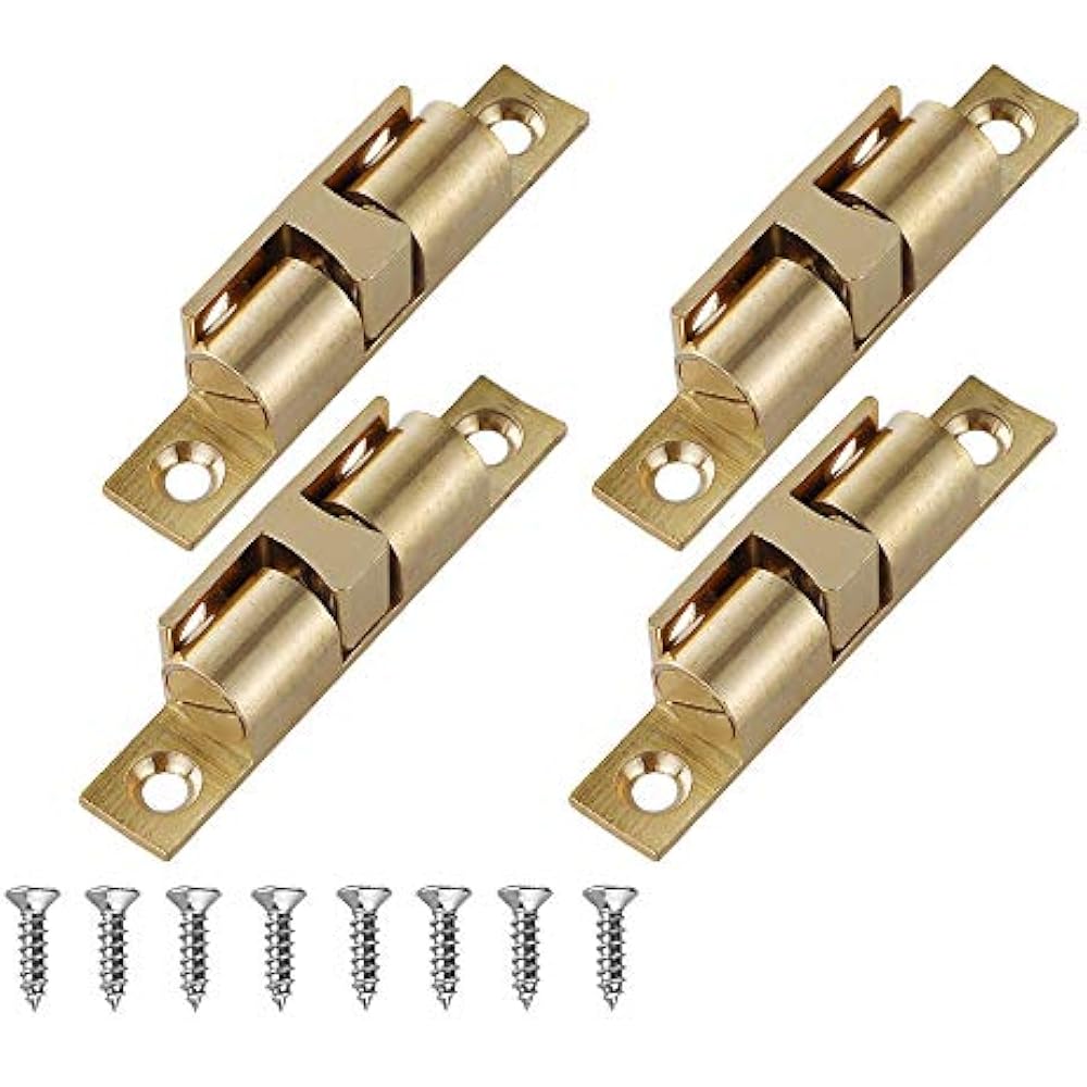 Door Catch, Closet Ball Tension Latch, Solid Brass 4 Pack 70mm