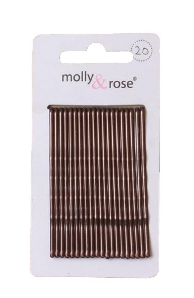 20pc Long 6.5cm Kirby Grips Hair Bobby Pins Clips Brown