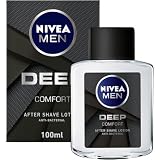 NIVEA MEN After Shave Lotion, DEEP Antibacterial Black Carbon Woody Scent, 100ml