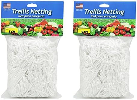 HiHydro Trellis Netting Heavy-Duty Nylon Tangle-Free White Garden Net for Climbing, Fruits, Vegetables and Flowers (2-Pack 5'x15')