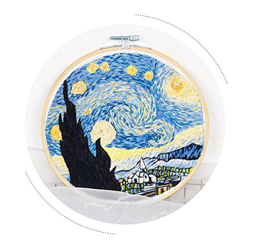 Cross Stitch Stamped Embroidery Kit - Eafior DIY Beginner Counted Starter Cross Stitch Kit for Art Craft Handy Sewing Including Color Pattern Embroidery Cloth,Embroidery Hoop,Color Threads,Tools Kit - Thumbnail 3