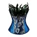 Women's Peacock Corset Bustier top Steampunk Skirt Waist Cincher Overbust Burlesque Lingerie Sets