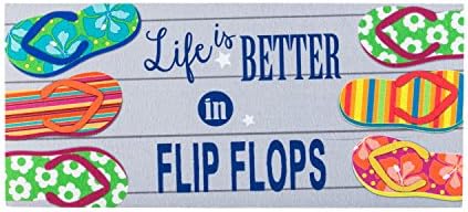Evergreen Flag Life is Better in Flip Flops Sassafras Switch Mat 22" x 10"