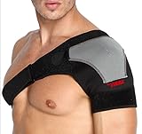 Left Shoulder Brace Support Adjustable Wrap Belt Band, Light and Breathable - Neoprene Shoulder Support for Rotator Cuff, Frozen Shoulder Pain, Sprain, Dislocated AC Joint