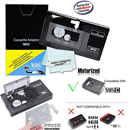 Motorized VHS-C Cassette Adapter For JVC C-P7U CP6BKU C-P6U,Panasonic PV-P1,RCA VCA115 + 1 VCC113 Micro-Fiber Cloth™