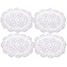 kilofly Crochet Cotton Lace Placemats Doilies 4pc, Oval, White, 11.8 x 17.7 inch