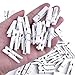 BronaGrand 100pcs Mini White Wooden Utility Paper Clips, Clothespins, Photo Clips