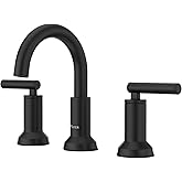 Pfister Capistrano Bathroom Sink Faucet, 8-Inch Widespread, 2-Handle, 3-Hole, NSF Certified, Spot Defense Matte Black Finish, LF049CSOSDB