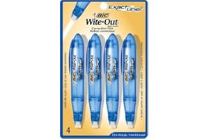 BIC Wite-Out Exact Liner Correction Tape, White, 4 Tapes (3 Packages of 4 Tapes)
