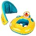 Peradix Pool Floats Baby Float Water Toys with Inflatable Canopy Sunshade Swimming Pool Boat Floating Ring (#1)