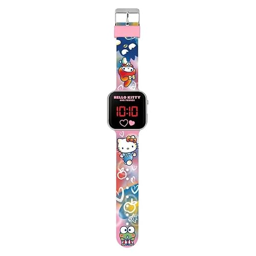 Hello Kitty Girls Pink Digital LED Quartz Silicone Strap Watch