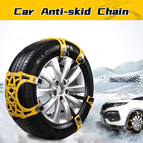 Hemousy 6 Pack Snow Chains,165265mm Tires Security Tire Chains