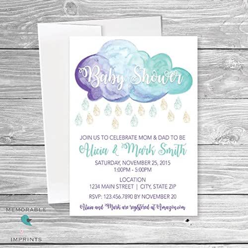 Set of 10 Cloud Baby Shower Invitation Baby Shower