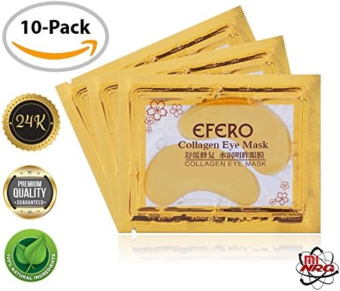 10-Pack Premium 24k Gold Eye Treatment Masks / Anti-Aging / Gold Collagen / Anti-Wrinkle / Tissue Rejuvenation / Spa Quality