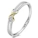 Angelady 14K Gold Plated Encounter Bangle Bracelet for Women Girls,Crystals from Swarovski,Infinity Lucky Endless Love to her Mom Mother's Day Present (Gold Plated Bracelet)