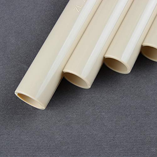 New Arrival 16 Pipes Pan Flute Pan Pipe G Key ABS Plastic Traditional Woodwind Musical Instrument for Beginner and Musical Lover (16 Pipes, ice white)