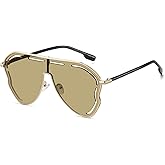 KAJILA Trendy Womens Sunglasses Oversize Sunnies, 69mm UV400 Protection Lens Metal Frame Butterfly Shades(98271)