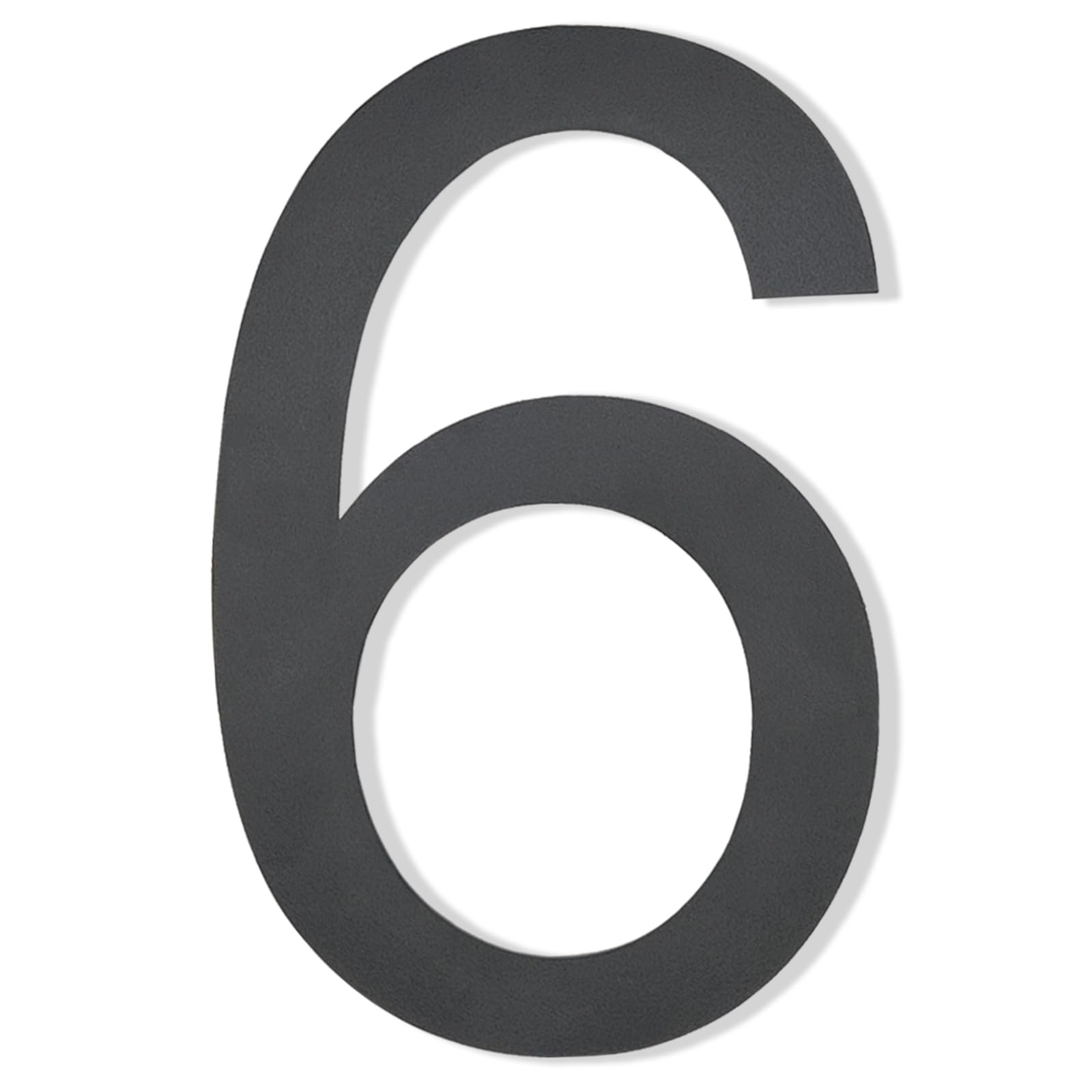Hopelit House Number Anthracite RAL 7016, Anthracite Grey, Finely Painted Structure, Stainless Steel Number, Height 20 cm, Arial Font - Number 6