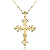 varger Cross Necklace 14K Gold Cross Necklaces for Women Crucifix Necklaces Pendant 45+8cm Gifts for Women