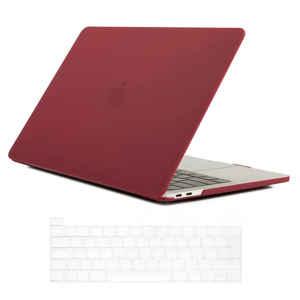 Se7enline compatible with 2023 2022 2021 2020 Mac Book Pro 13 inch Case Hard Shell Cover for MacBook Pro 13.3-inch M1/M2 A2338/A2251/A2289 with Touch Bar Touch ID with Silicone Keyboard Skin, Wine Red — image 1