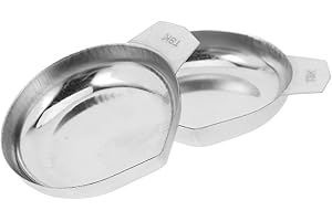Zerodeko 2pcs Weighing Plate Stainless Steel Weigh Boats Scale Tray Lab Dish Laboratory Supplies for Measuring Mixing Liquids