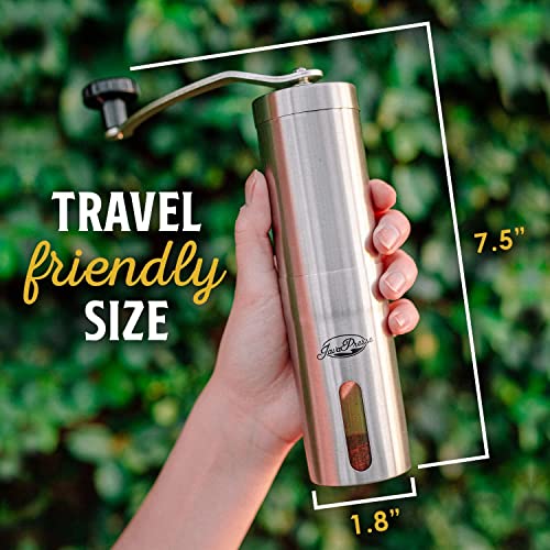 JavaPresse Manual Coffee Grinder — Stainless Steel Manual Conical Burr