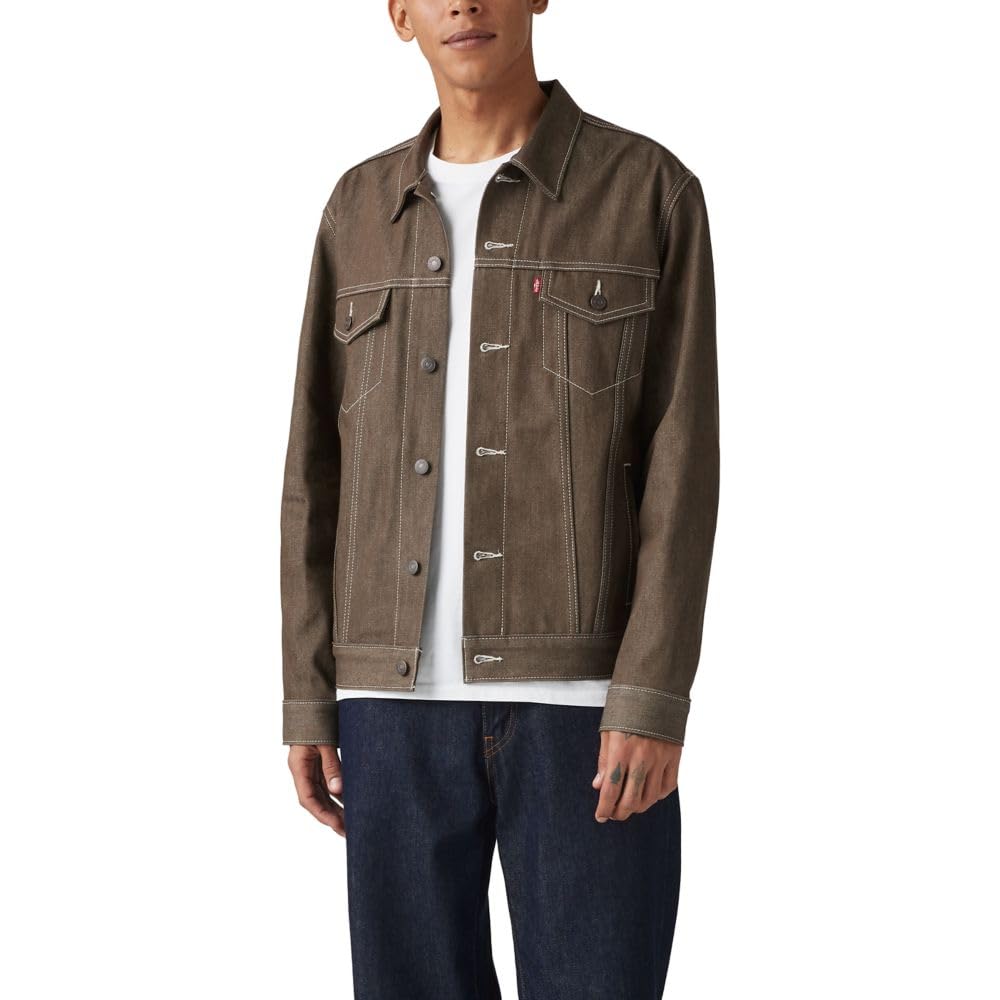 Levi's Men's Trucker Jacket (Also Available In Big & Tall), (New) Dark Brown Rigid Trucker, Large Image