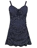 Septangle Women's One Piece Cover Up Swimwear Swimsuit Skirt Beachwear Dark Blue US 14