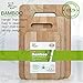 K BASIX Wood Bamboo Cutting Board Set of 3 with Handle, Organic Wood Cutting Board for Chopping Meat, Butcher Block, Veggies & Cheese, for Kitchen