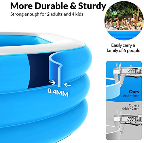 Gimars Upgrade Thicker No Leaking 120x72x22 Inch Inflatable Swimming Pools - Full-Sized Inflatable Pools, Family… - Image 2