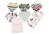 Stylish Baby Bandana Drool Bibs – For Boys and Girls - 7 Units Set, One for Each Day of The Week - For Drooling and Teething, 100% Organic Cotton Bib Set - Cute Newborn and Cool Baby Shower Gift Set