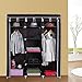 SONGMICS Portable Clothes Closet, Non-Woven Fabric Wardrobe with 2 Hanging Rods, 9 Storage Shelves, Storage Organizer, Dark Brown URYG12K