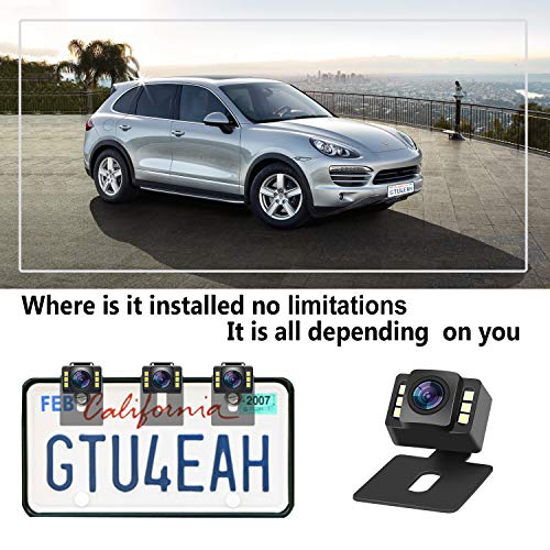 Emmako Wireless Backup Camera and 5'' Monitor System For Cars IP68 Waterproof 6 LED Light Night Vision HD Color Rear View Camera With Guide Lines On/Off