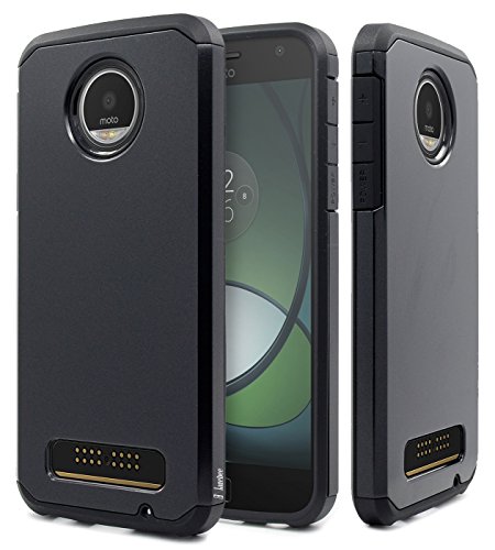 Moto Z Play Droid Case, Moto Z Play Case, NageBee Design Premium Heavy Duty Defender Dual Layer Protector Hybrid Case for Motorola Moto Z Play Droid XT1635 (2016-Verizon) (Black)