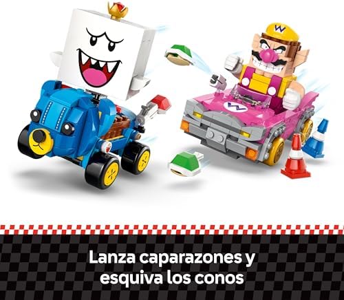 Super Mario: Mario Kart – Wario e King Boo - Brinquedo Interativo com 2 Carros e 2 Figuras - Presente com Personagens Nintendo para Rapazes e Raparigas 8+ Anos 72038