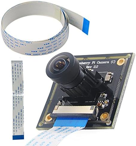 For Raspberry PI Wide Angle 160° Fisheye Lens HD Camera Module, Haiworld New Version 5MP Webcam + 100cm Extension Cable For PI 3 B Model &amp; 2 B B+