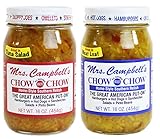 GOLDING FARMS 2 Pack - Mrs. Campbell's Chow Chow - One 16oz Jar of Each: Hot and Sweet