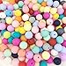 Baby Love Home 100pcs 12mm Loose Chewable Silicone Bead Baby Teether Mix Color DIY Teething Necklace Beads