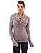 PattyBoutik Women's Drawstring Cowl Neck Marled Sweater