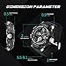 ETEVON Men’s ‘Galaxy’ Fashion Analog Digital Wrist Watch with Double Buckles - EL Back Light - Two Time Zone - 30m Water Resistant - Imported Movement, Stylish Outdoor Sport Watches for Men - Black