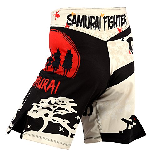ROAR MMA Rash Guard & BJJ Grappling Shorts UFC Cross Training Gear No Gi Gym Wear (Samurai, Medium)
