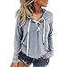IEason Women Top, Women Hoodie Sweatshirt Lace Up Long Sleeve Crop Top Coat Sports Pullover Tops (L, Gray)