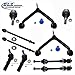 DLZ 10 Pcs Suspension Kit-2 Upper Control Arm Ball Joint Bushing Assembly 2 Lower Ball Joint 2 Outer 2 Inner Tie Rod End 2 Sway Bar Compatible with Dodge Ram 1500 2WD RWD 2002-2005 K7411 EV407 K7424