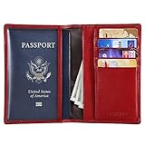 Banuce Women's Italian Vegetable Tanned Leahter Passport Cover