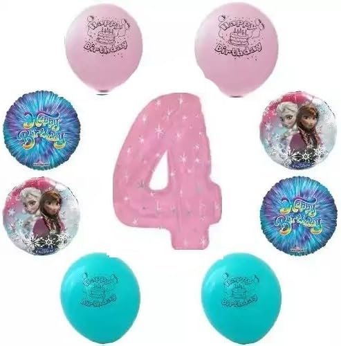 Disney Frozen Happy 4th Birthday Pink Party Balloon Decoration Kit