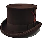 Willheoy Wool Top Hat for Men Satin Lined Topper Hat Black Mens Tall Tophat Christmas Costume Cap