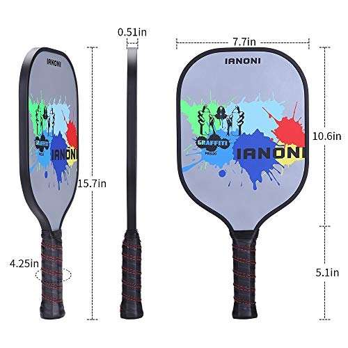 Graphite Composite Pickleball Paddle-IANONI Pickleball Paddle with Graphite Face & Polymer Honeycomb Core For Indoor&Outdoor Pickleball Games,Played By Men/Women,24-Hour Customer Support